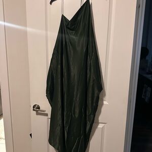 Zara Dark Green Satin Dress